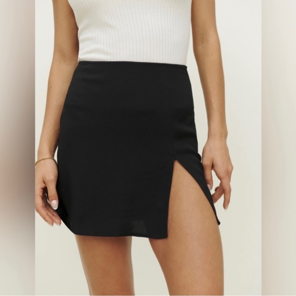 REFORMATION BLACK MARGOT SKIRT